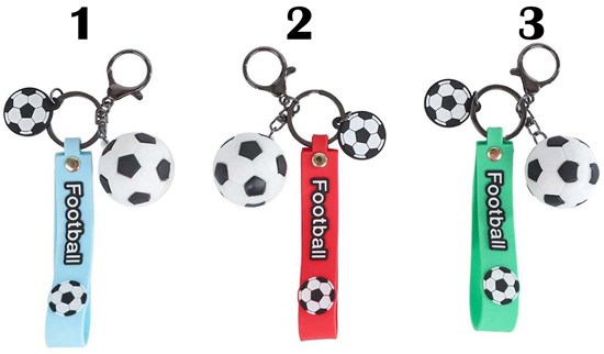 Sleutelhanger Voetbal met Koord en Clip assorti 