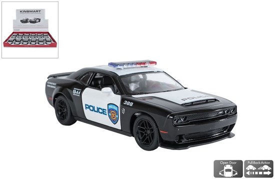 kinsmart Dodge Challenger SRT Demon 170 Police die cast pull back 12cm 
