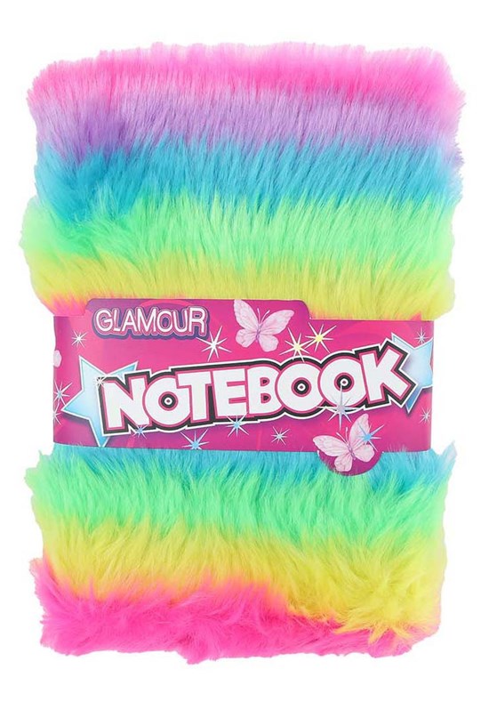 Glamour Fluffy Notitieboek A5 80blz Multi Color 16x3x22cm 