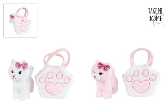 Take Me Home Poes in Tas Pluche circa 20cm Assorti 