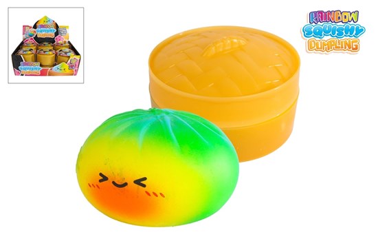 Kawaii Fidget Dumpling Foam 8½cm in Stoommand Regenboog 10cm 