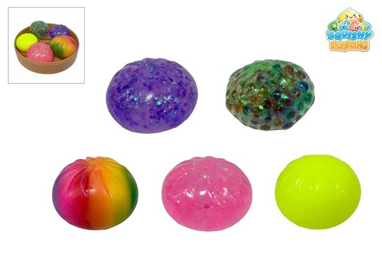 Kawaii Fidget Dumplings Mix 5 stuks 5cm in Stoommand 15cm 