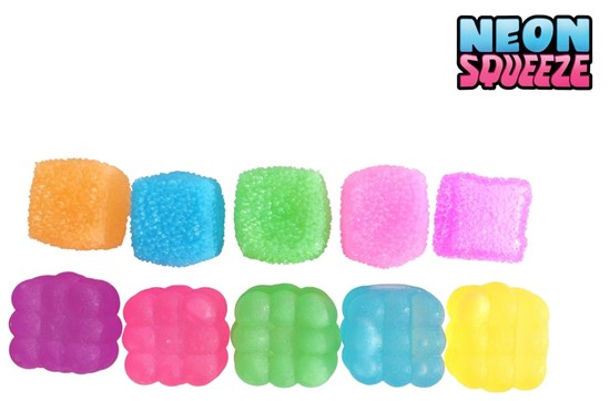 Neon Squueze Sugar Turf Cube circa 5cm assorti kleuren 