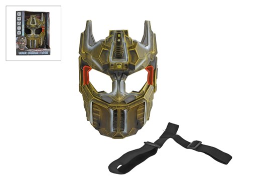 TransforMACHINES Stem Vervorm Masker Geel met 5 Geluidsfuncties circa 24cm 