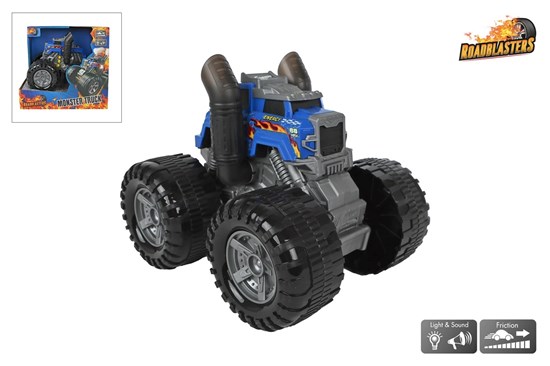 Roadblasters Monster Truck met Fricite, Licht en Geluid  circa 18cm Blauw 
