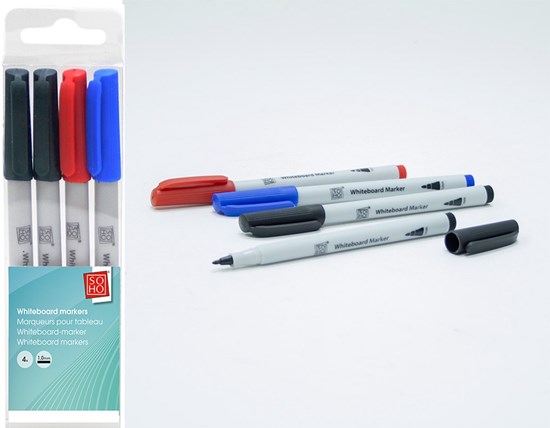 Soho 4 Fine Liners Whiteboard Markers 