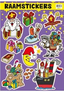 GROTE Set met Raamstickers Sinterklaas 