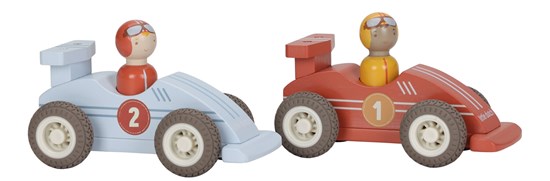Little Dutch Pull Back 2 Racewagens met Figuren FSC 18mnd+
