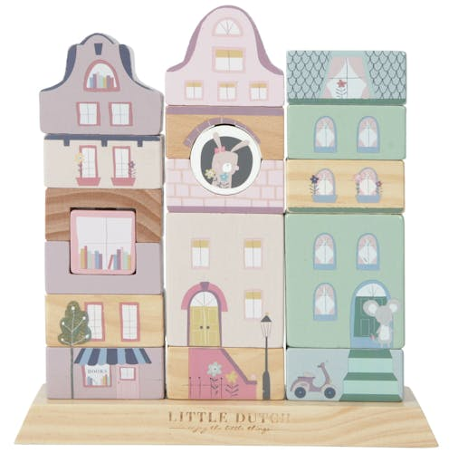 little dutch Houten Stapelgeveltjes Roze 1+