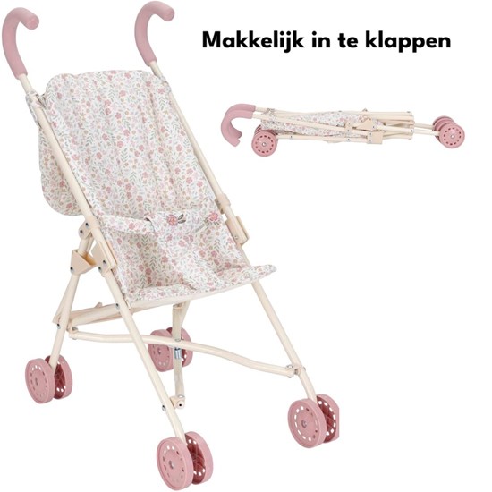 Little Dutch Poppenbuggy Soft Flowers metaal 3+ 