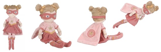 Little Dutch Knuffelpop SUPER HERO ROSA circa 35cm 3+