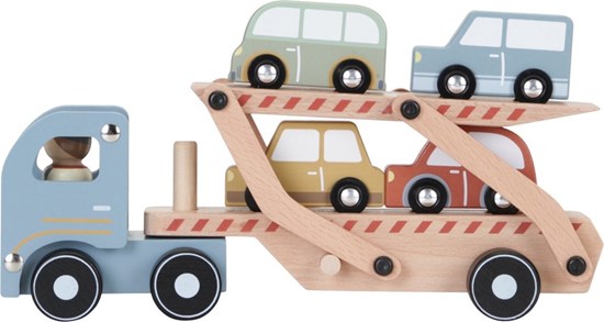 little dutch Houten Auto Transporter met Auto's 18mnd+  