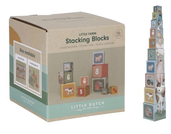little dutch Kartonnen Stapeltoren Little Farm 10dlg 18mnd+ 