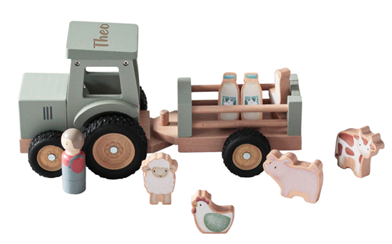 little dutch Tractor met Aanhanger en Accessoires FSC hout 18mnd+  