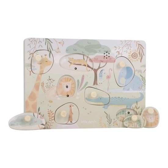 Little Dutch Geluiden Puzzel Safari Friends Groen FSC Hout 