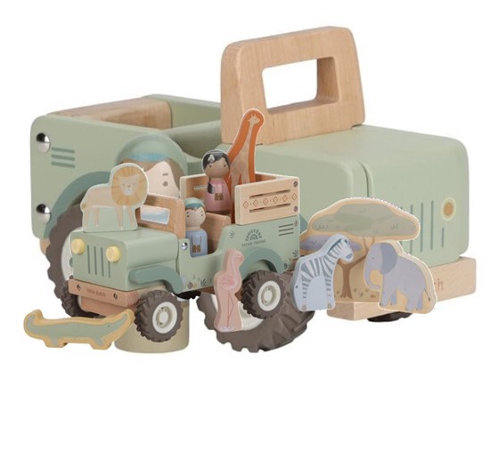 Little Dutch Safari Friends Auto met Dieren FSC Hout 