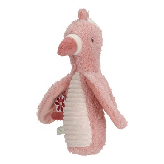 Little Dutch Safari Friends Knijpspeeltje met Rammelaar Roze Flamingo 