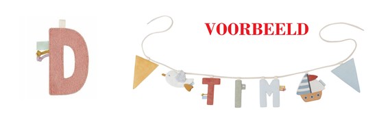 little dutch Vlaggenlijn letter D Oud Donker Roze