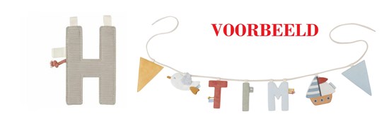 little dutch Vlaggenlijn letter H Olijf Groen/Grijs