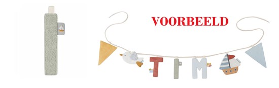 little dutch Vlaggenlijn letter I Olijf Groen