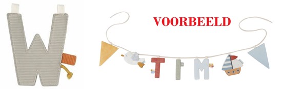 little dutch Vlaggenlijn letter W Oud Groen/Grijs