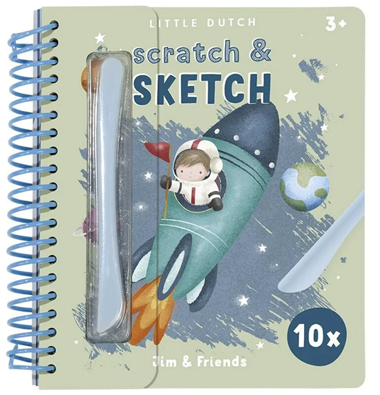 Litle Dutch Scratch & Sketch Raket 10vellen 3+  