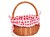 Rietenmandje met Bekleding Rood/Wit Blok