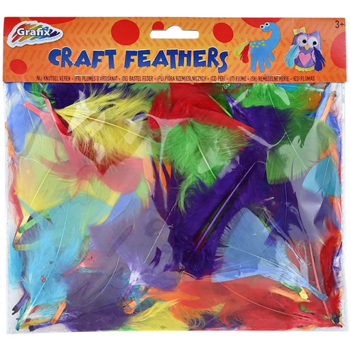 grafix Craft Feathers Losse Gekleurde Veren 3+ 