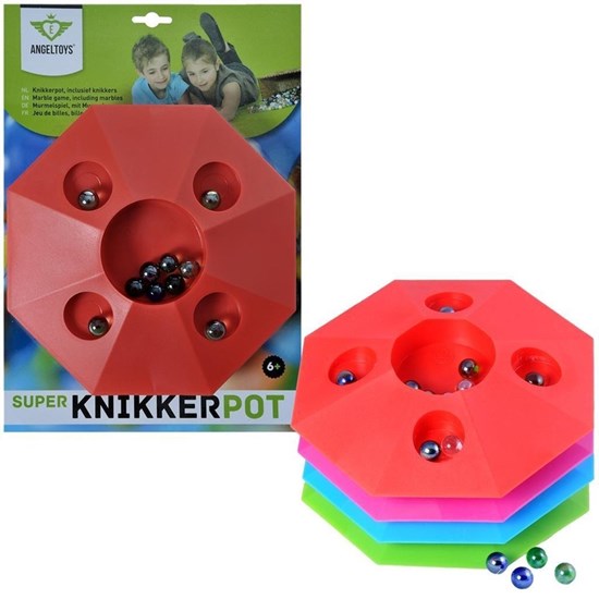 Knikkerpot 22cm Super met 5 Gaten en Knikkers ass.kleuren 6+ 