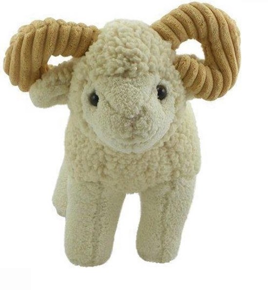 pluche Figuur Schaap met Hoorns circa 30cm 