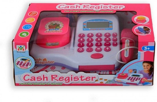 Cash Register Kinder Kassa met Scanner roze/wit 3+