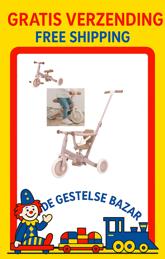 Little Dutch 4in1 Driewieler met Duwstang Fairy Floral 12mnd+ 