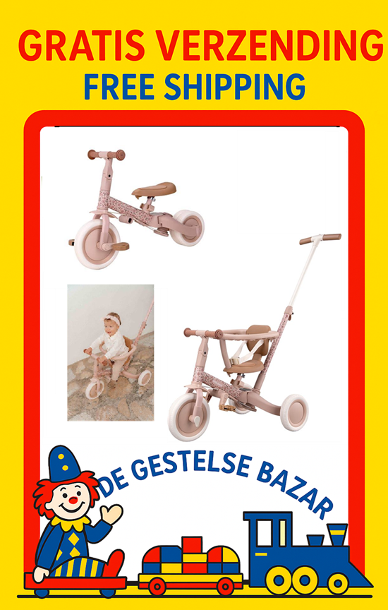Little Dutch 4in1 Driewieler met Duwstang Fairy Floral 12mnd+ 