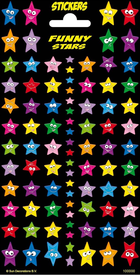 Funny Products Glitter Fun Stars Stickers 