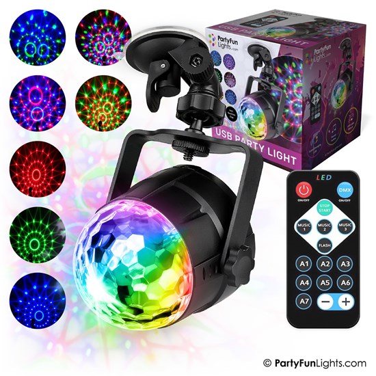 PartyFunLights USB Party Projector Disco lamp met 11 Licht Effecten (USB 5V)  