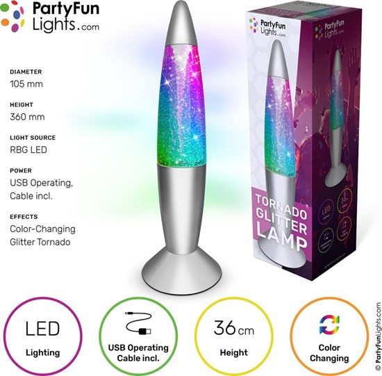 PartyFun Tornado Glitter Lamp 