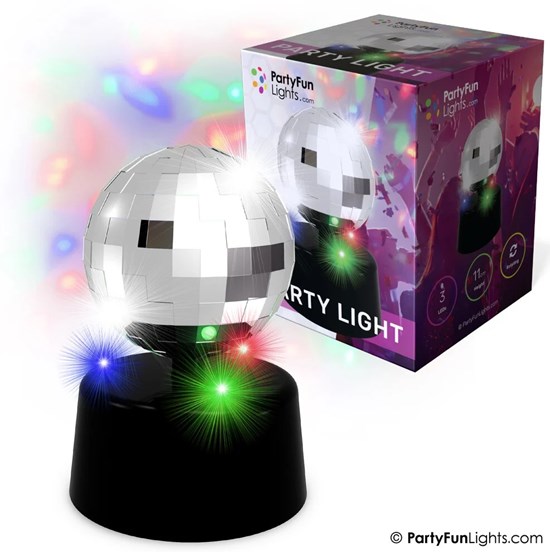 Discolamp Multi Color Party Light Werkt op Batterijen Werkt op USB Roterend  3 LED's 