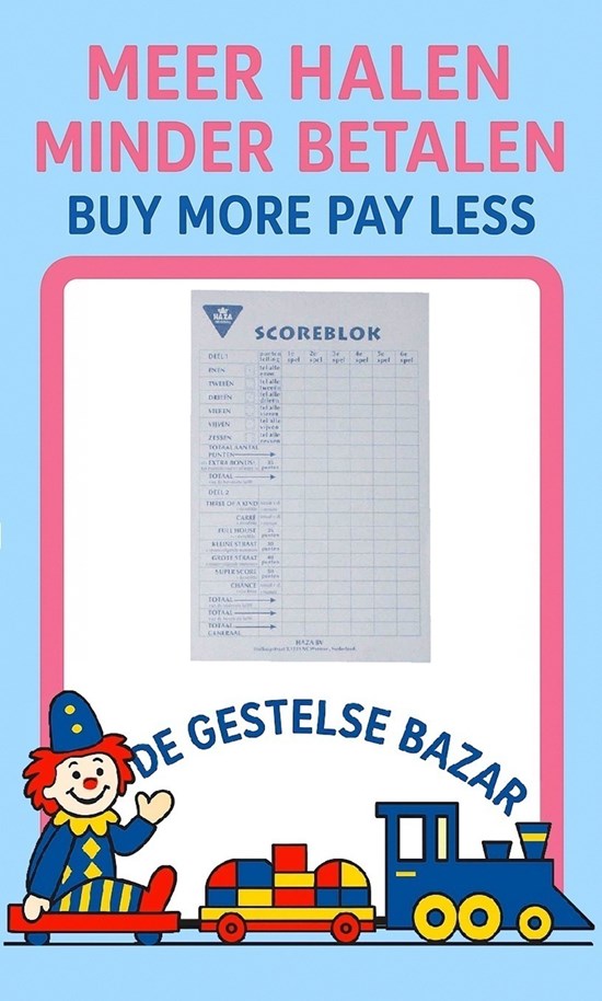 haza Yahtzee Scoreblock Los circa 250 Vellen 