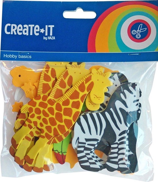 Create It Foam Safari Dieren circa 32stuks 