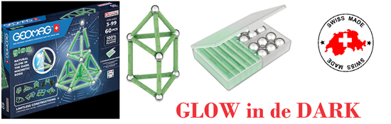 Geomag Glow in de Dark Magnetic Rods Recycled 60dlg 3+ 