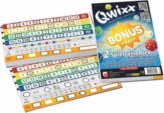 white goblin QWIXX BONUS 2 NIEUWE SPELVARIANTEN SCOREBLOCS