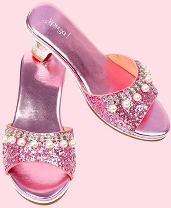 Souza Slipper Hoge Hak Marie-Claire Roze Metallic mt 24/25 