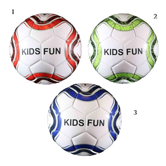 Leather Look Voetbal Kids Fun Wit/Blauw of Wit/Rood maat 5  