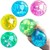 Squeeze Ball 6cm Glitter met Lint assorti kleuren 