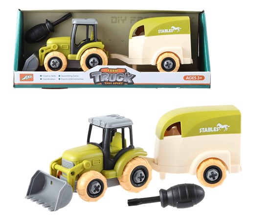 DIY Farm Tractor met Paardentrailer met Sleutel 3+