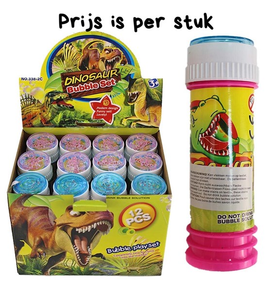 Bellenblaas Dinosaurus in Potje assorti kleuren 