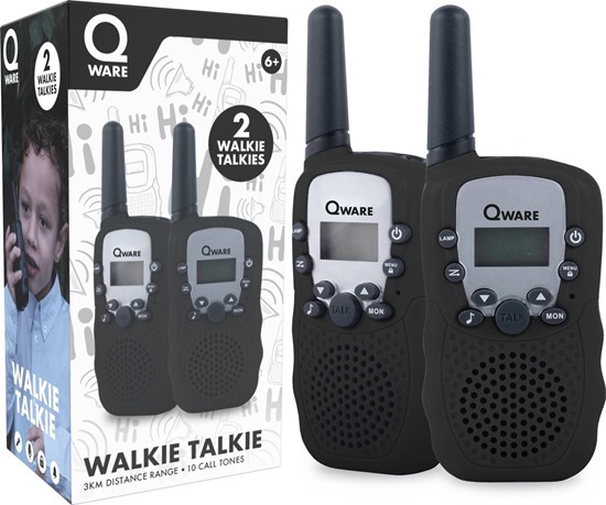Qware Walkie Talkie tot 3km Zwart (8xAAA) 6+