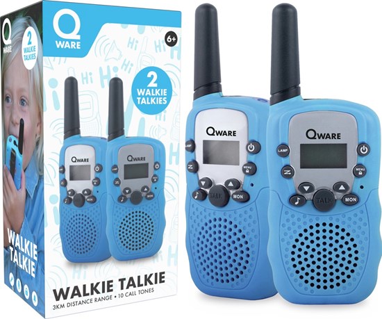 Qware Walkie Talkie tot 3km Blauw (8xAAA) 6+ 