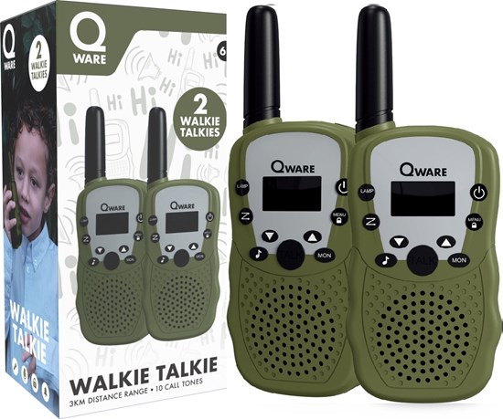 Qware Walkie Talkie tot 3km Legergroen (8xAAA) 6+ 