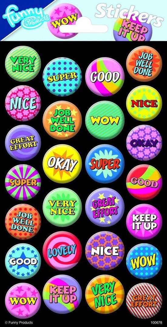 Funny Products WOW Glitter Tekst stickers 